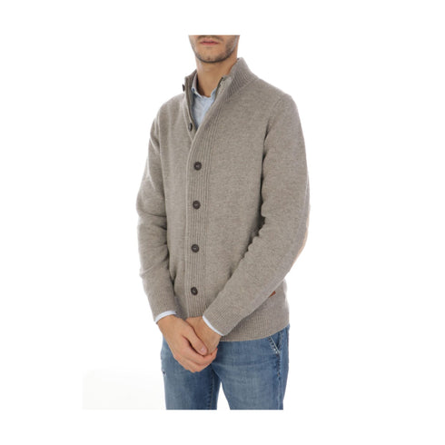 Barbour Cardigan Cardigan Uomo con toppe sui gomiti Stone A24 - BARBOURMKN0731 - ST16 - S - Francavilla Moda